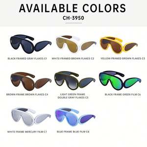 Lunettes de soleil vintage à logo personnalisé, monture argentée, verres uniques, protection UV400, style Y2K, surdimensionnées, pour hommes et femmes - Product Image 6