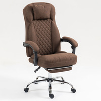 Chaise de bureau professionnelle robuste avec accoudoirs rembourrés en lin pivotants, meubles de bureau à domicile, chaises de bureau, chaise de patron