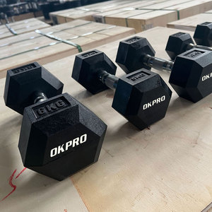 Factory Direct Selling Strength Training Rubber Coated <b>Dumbbell</b> Free Weights Gym Hex <b>Dumbbells</b> for Gym Commercial Use - Product Image 2