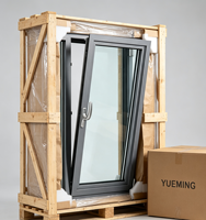 Fenêtres de villa modernes en aluminium à ouverture vers l'intérieur, double vitrage, insonorisées, sécurisées, durables, étanches aux intempéries