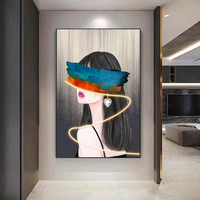 Lumière LED murale moderne en forme de portrait de femme, décoration artistique suspendue, peinture décorative