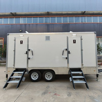 Toilettes mobiles de qualité supérieure à 2 compartiments avec lavabo pour concerts en plein air et rassemblements publics