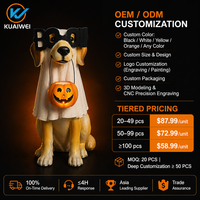 Statue de chien fantôme d'Halloween KW avec lunettes BOO, citrouille LED en résine, faite à la main, non toxique, logo personnalisable, décoration étanche