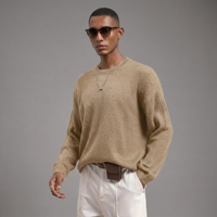 Pull en mohair pour homme, tricoté, ODM, respirant, uni, personnalisé, manches longues, pour l'automne et l'hiver