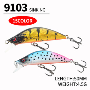 Esca Artificiale Affondante Mini Minnow in Acciaio Inox 50mm/4.5g, Esca Rigida per <span class=keywords><strong>Pesca</strong></span> in Torrente e Acqua Dolce, Imitazione Bionica di Pesce con Ami 9103 - Product Image 2