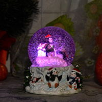 3d personnalisé mignon pingouin statue modèle boule de neige de Noël art souvenir cadeaux résine artisanat décoration de la maison figurine armoire affichage