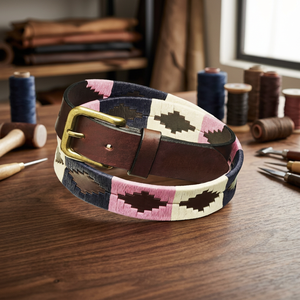 Cinturón de Polo para Hombre BS INTERNATIONAL NA104, 100% Cuero Ecológico, Hebilla de Acero Impermeable, Diseño Floral Informal para Fiestas, 3.8 CM 140 - Product Image 1