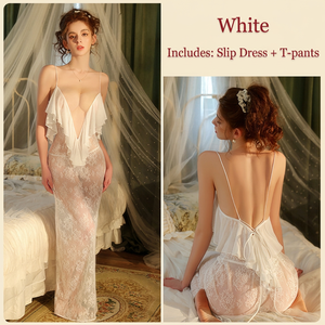 Robe de nuit en mousseline de soie rouge à fleurs, sans manches, longue, sexy, pour femmes, tenue d'intérieur estivale, tissu doux, motif imprimé - Product Image 5