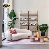 Ensemble de canapé moderne italien incurvé en laine d'agneau OKF Canapé de réception design pour salon de luxe pour appartement Salon de beauté Studio