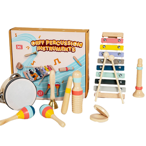 Ensemble d'instruments de musique en bois en gros : Tambourin, <span class=keywords><strong>Xylophone</strong></span>, Jouets musicaux d'éveil pour tout-petits - Product Image 2
