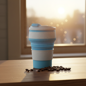 Nouvelle tasse à boisson en silicone portable pour les voyages, gobelet, bouteille d'eau pliable, tasse à café réutilisable avec couvercles - Product Image 6