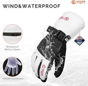 Ricarica rapida batterie ricaricabili elettriche Touchscreen impermeabile Bluetooth App snowboard guanti da pattinaggio su ghiaccio guanti riscaldati - Product Image 3