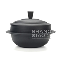 Pot traditionnel coréen en fonte de 22 cm avec couvercle, chaudron Wok Gamasot de qualité supérieure, four néerlandais coréen, Pot de riz émaillé