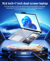 Laptop Layar Sentuh Ganda 15.6+7 inci, Windows 11 Pro, Tipis, untuk Rumah, Kantor, Sekolah, Bisnis, dengan Keyboard Backlit dan Bodi Metal, Promo Panas
