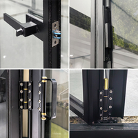 Puerta Plegable de Aluminio con Marco Estrecho, Puerta Interior para Habitaciones Pequeñas, Entrada con Vidrio Transparente, Perfil Delgado, Separador de Armario