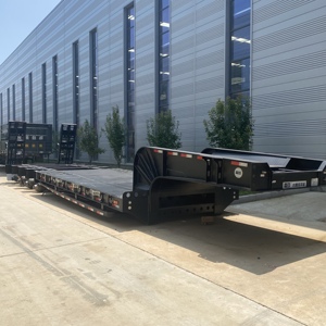 Les essieux principaux du véhicule transportent 60 tonnes 70 tonnes 100 tonnes de matériel de construction à usage intensif Lowboy Lowbed semi-<span class=keywords><strong>remorque</strong></span> de camion à vendre - Product Image 4