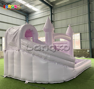 Noleggio Trampolino per Bambini, Area Giochi Morbida Gonfiabile Commerciale da Interno con Scivolo Combo, Colore Viola Pastello - Product Image 3
