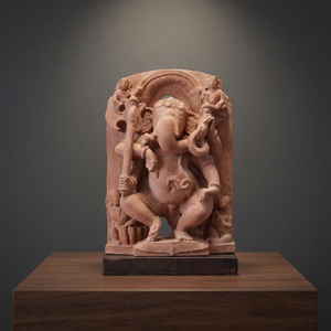 Escultura de la Divinidad con Cabeza de Elefante del Dios Ganesha, Inspirada en el Arte del Templo Hindú del Siglo X, para Decoración de Museos y Patrimonio - Product Image 2