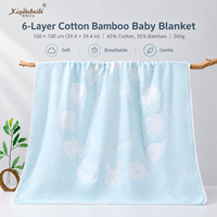 Couverture Bébé en Coton Bambou 6 Couches 100x100cm, Douce Couverture de Poussette en Mousseline pour Nouveau-né, Vente en Gros