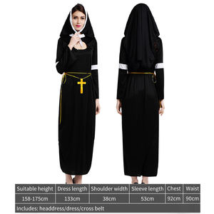 <span class=keywords><strong>Costumi</strong></span> di Alta Qualità per Donne Adulte, Mantello per Feste di Halloween, Velo da Suora, Croce Cristiana, Design da Pastore, in Poliestere - Product Image 3