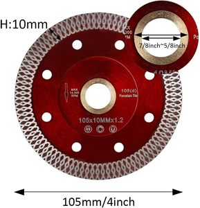 Disco Diamantato Turbo Rinforzato ad Alta Popolarità 105/110/115/125/180/230mm, Disco da Taglio per Piastrelle e Porcellana - Product Image 2