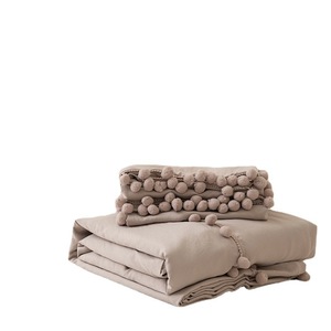 AOYATEX Home Textiles Custom <strong>Bedding</strong> <strong>Set</strong> with <strong>Pillow</strong> Cases Solid Color Bohemian Style Three Piece Polyester <strong>Bedding</strong> <strong>Set</strong> - Product Image 5
