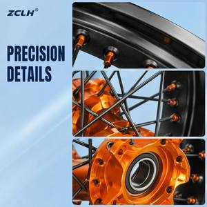 Juego de Ruedas ZCLH 17 <span class=keywords><strong>Supermoto</strong></span>, Aleación CNC, Delantera y Trasera, Compatible con Kawasaki, Honda, Yamaha, Suzuki, <span class=keywords><strong>KTM</strong></span>, Hecho en China - Product Image 3