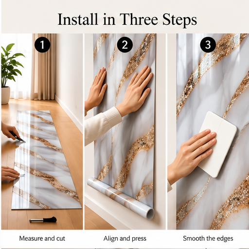 MORLENX Rose Gold Marble Wallpaper Peel and Stick Self Adhesive PVC ...