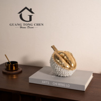 Figurine décorative en résine de luxe moderne en forme de durian, ornement de bureau, accessoires d'intérieur pour la maison