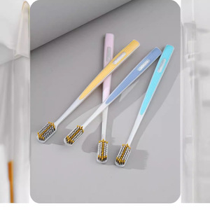 Sakura Soft Bristle <b>Toothbrush</b> Wide <b>Head</b> Manual For Adults Home Travel Use Spiral Design Comfort Grip - Product Image 2