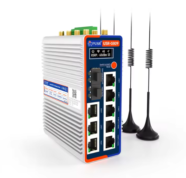 PUSR Gigabit Edge Router Qualcomm Dual-Band 4G WiFi6 Python OLED DIY Display Screen Industrial Cellular Router USR-G809s-G