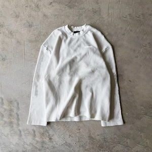 Custom <b>Thermal</b> Long Sleeve Shirt <b>Men</b> Blank Plain 100% Cotton Oversized Boxy Drop Shoulder Waffle <b>Thermal</b> Long Sleeve Shirt - Product Image 1