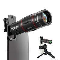 Objectif Téléobjectif Optique 18x pour Téléphone Portable avec Mini Trépied et Zoom 64X