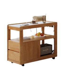 Canapé en bois massif de style moderne Armoire d'appoint en dalle de <span class=keywords><strong>roche</strong></span> <span class=keywords><strong>Table</strong></span> d'appoint à roulettes Petite <span class=keywords><strong>table</strong></span> de chevet basse pour petit appartement Salon - Product Image 5