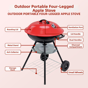 Parrilla Portátil <span class=keywords><strong>de</strong></span> Carbón <span class=keywords><strong>de</strong></span> Alta Calidad <span class=keywords><strong>de</strong></span> 17 Pulgadas <span class=keywords><strong>para</strong></span> 2 o 3 <span class=keywords><strong>Personas</strong></span>, <span class=keywords><strong>para</strong></span> Acampar, Hacer Picnic, Jardín, Playa - Product Image 5
