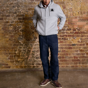 Sweat à capuche zippé brodé pour homme, style basique personnalisé, en mélange coton-polyester, anti-plis, polaire, coupe ample, pour la gym et l'entraînement - Product Image 3