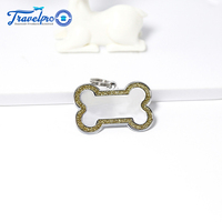 Nouvelle médaille d'identification pour chien en alliage de zinc durable, anti-perte, en forme d'os, gravée au laser, promotionnelle, avec pendentif métallique.