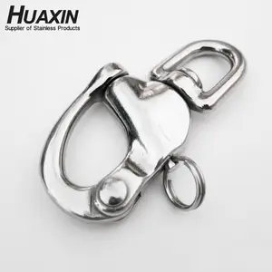 Marine Grade Stainless Steel304 Swivel Eye Snap Shackle Quick Release Bail Rigging Sailing Boat Marine Stainless Steel Clip Pair