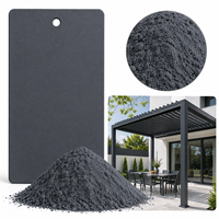Revêtement en poudre à base de résine thermodurcissable, noir fluorocarbone mat, fini sable texturé, anti-rouille