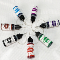 YSORNO Link Encre de tatouage temporaire botanique naturelle 10ml, jus de henné imperméable en noir, rouge, vert, cyan - Peinture corporelle