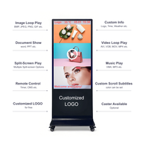 Máquina de Publicidad Inteligente HD con Pantalla Táctil Infrarroja para Interiores, de Pie, Negra, para Ascensores, Salas de Exposiciones, Vestíbulos, 4K, OEM, ODM