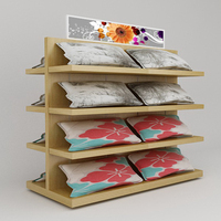 Étagère de présentation de literie domestique dorée pour magasin de meubles présentoir d'écharpes et de draps de lit présentoir en bois pour oreiller et housse de couette supports de rangement
