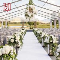 Tente de réception de luxe 10x20 en aluminium avec toit transparent en PVC ignifuge pour mariages et événements