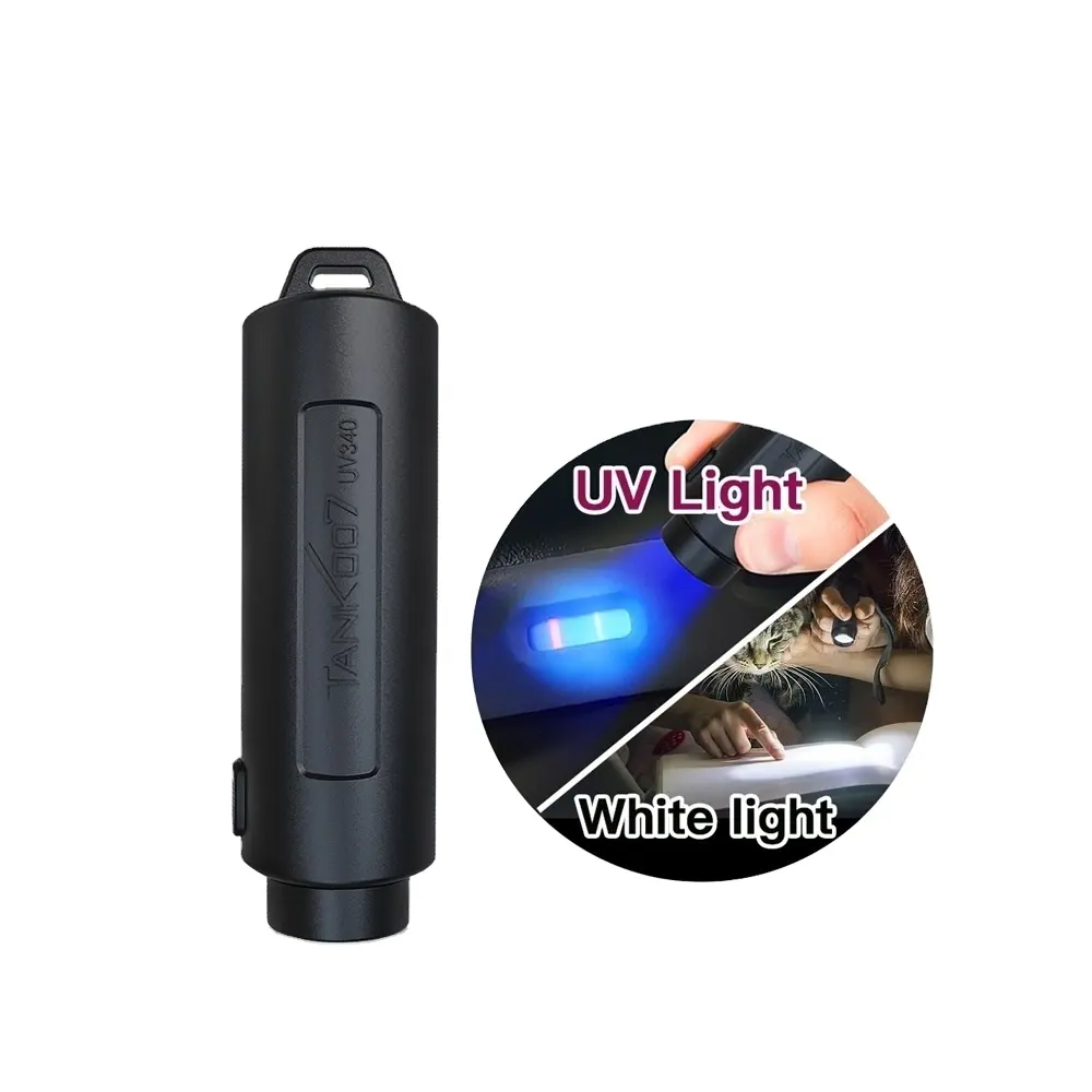 Tank007 mini lampe torche en plastique avec logo personnalisé, petit flash uv, cadeau promotionnel, lampe de poche à led
