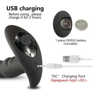 Pemijat Prostat 360 Derajat Berputar <span class=keywords><strong>Vibrator</strong></span> Anal Silikon Sumbat Pantat Pria Mainan Seks Bergetar untuk Pria - Product Image 3