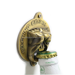 Ретро изготовленный на заказ логотип в виде головы животного зубы настенный открывалка для бутылок Персонализированные гризли с рисунком головы медведя открывалки - Product Image 4