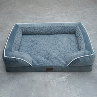 Lit pour chiot rectangulaire confortable et lavable en machine écologique Lit pour chien et chat de luxe orthopédique apaisant avec fond antidérapant