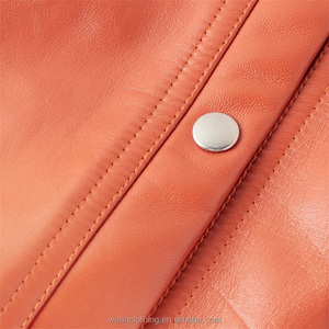 Coupe-vent personnalisé, blouson court et court en cuir <span class=keywords><strong>orange</strong></span> pour hommes - Product Image 6