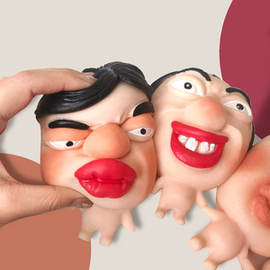 Funny and Quirky Plastic <b>Little</b> Toys Odd and Peculiar Stress-relieving Squeeze-and-press Fast-rebound Mask Dolls - Product Image 3