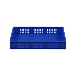 Conteneurs de stockage en plastique recyclables perforés et ventilés empilables, caisses en plastique pour fruits et légumes, caisses de déménagement - Product Image 2